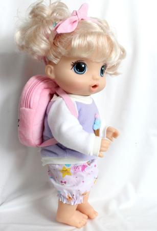 Roupinha P/ Boneca Baby Alive Conj 3 Pças Com Mochila