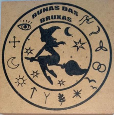 Runas das Bruxas Pirografadas lindas - tamanho 3cm em MDF