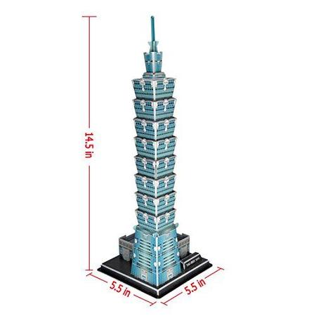 Imagem de Runsong Creative 3D Puzzle Paper Model Taipei 101 DIY Fun & Educational Toys World Great Architecture Series, 49 Pcs