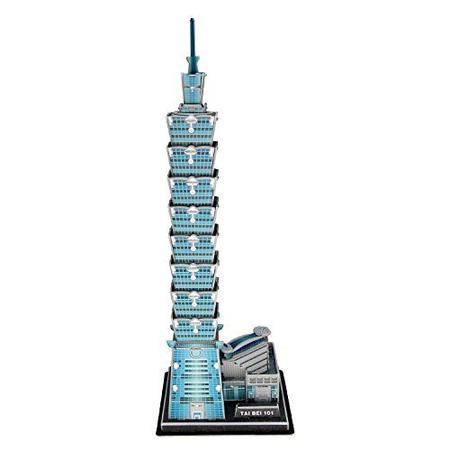 Imagem de Runsong Creative 3D Puzzle Paper Model Taipei 101 DIY Fun & Educational Toys World Great Architecture Series, 49 Pcs