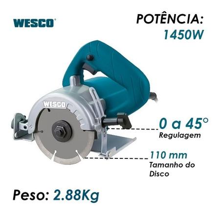 Imagem de S.marmore 4.3/8" 1450w 1300rpm ws3905u 110v/220v