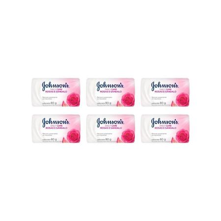 Imagem de Sabonete Johnsons Adulto Rosas/Sandalo 80G - Kit C/6Un