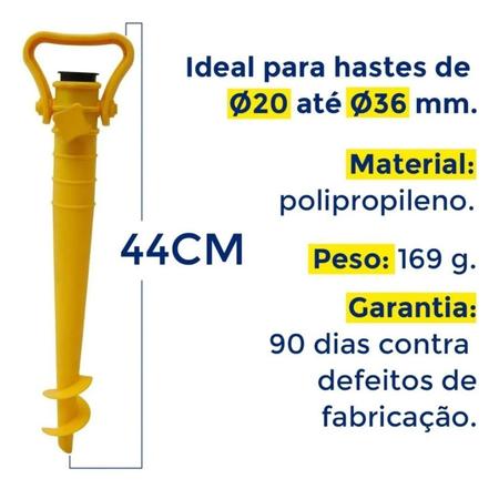 Imagem de Saca Areia Para Guarda-Sol Alta Pressão Sugador Fixação Base