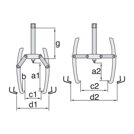 Imagem de Saca Polia 3 Garras Aticuladas 450mm 8567-2 GEDORE