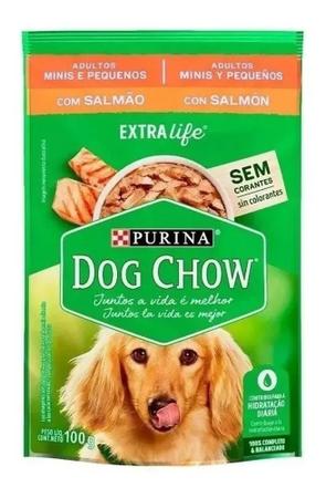 Imagem de Sachê Dog Chow Adulto Mini Salmão 100gr - 45 Unidades 