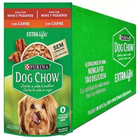 Imagem de Sachê Dog Chow Cachorro Adulto Raça Mini e Pequeno 100Gr Com 15 Unidades