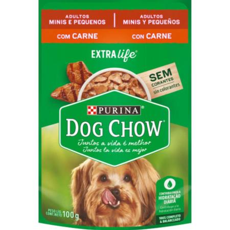 Imagem de Sachê Dog Chow Cachorro Adulto Raça Mini e Pequeno 100Gr Com 15 Unidades