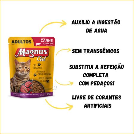Imagem de Sachê Para Gatos Castrados Sabor Frango 85g - Magnus