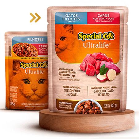 Imagem de Sachê Special Cat Ultralife para Gatos Filhotes Sabor Carne com Bata-Doce 85g