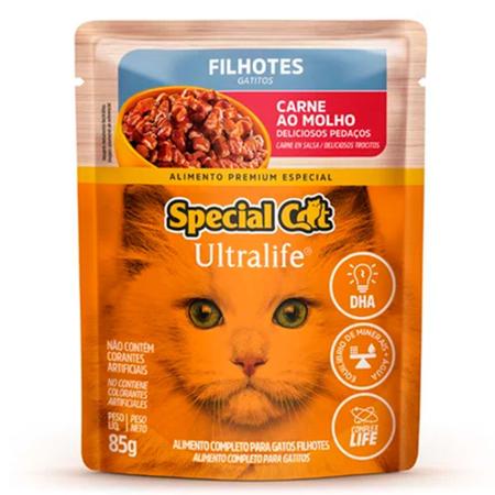 Imagem de Sachê Special Cat Ultralife para Gatos Filhotes Sabor Carne com Bata-Doce 85g