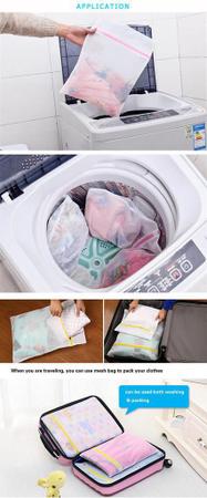 Imagem de Saco Bolsa de Tecido para Lavar roupas delicadas 40x50cm 1unid. p/ máquina de lavar e tanquinho