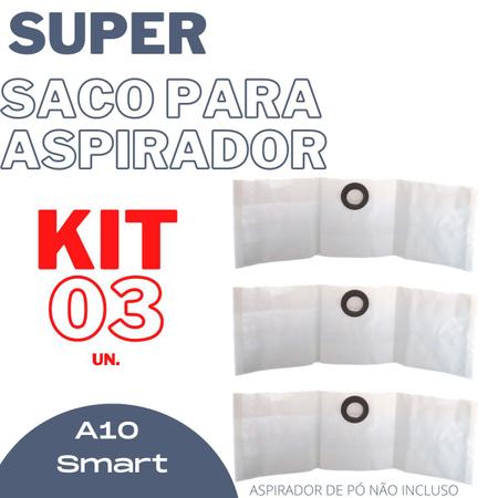 Imagem de Saco Coletor de Pó p/Aspirador Electrolux A10 Smart Mod. Antigo Kit 03 Un Refil com bocal de Encaixe 65mm