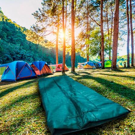 Imagem de Saco de Dormir+Bolsa Colchonete Camping Solteiro 192x75cm