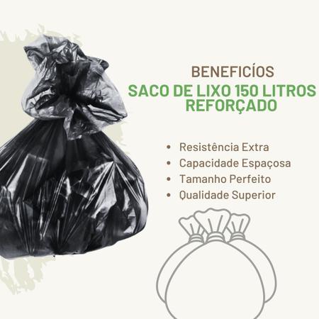 Imagem de Saco De Lixo 150 Litros Reforçado Grosso - 50 Unidades