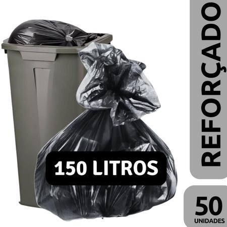 Imagem de Saco De Lixo 150 Litros Reforçado Grosso - 50 Unidades