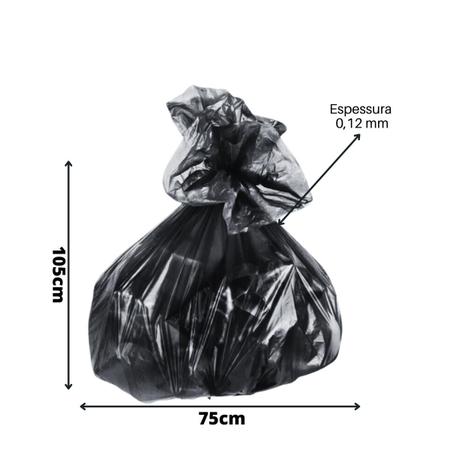 Imagem de Saco De Lixo 150 Litros Reforçado Grosso - 50 Unidades