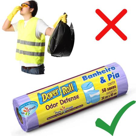 Imagem de Saco De Lixo Banheiro Pia Odor Defense 50un Kit Com 2 Rolos