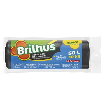 Imagem de Saco de Lixo Plastico 50 Litros com 30 unidades - Brilhus