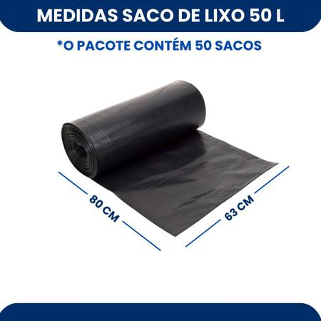 Imagem de Saco de Lixo Preto Econômico 15lts, 30lts, 50 lts, 100lts