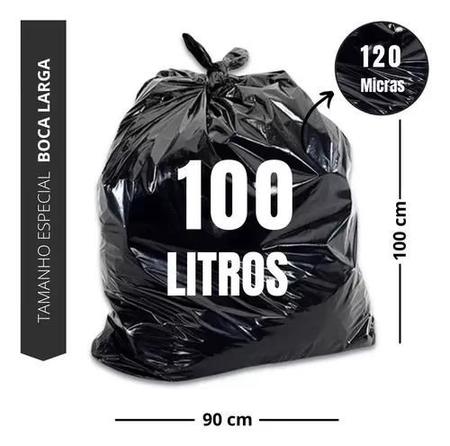 Imagem de Saco De Lixo Preto Reforçado 100 Litros - Pacote 20 unidades