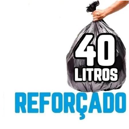 Imagem de Saco De Lixo Reforçado 40 L (litros) Preto Para casa, restaurante- 100 Unidades