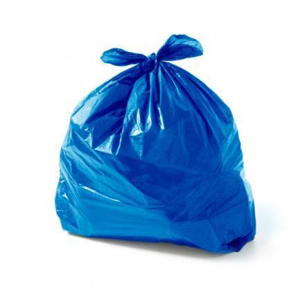 Imagem de Saco de Lixo Reforçado em Rolo Picotado Azul Reciclável Ecológico