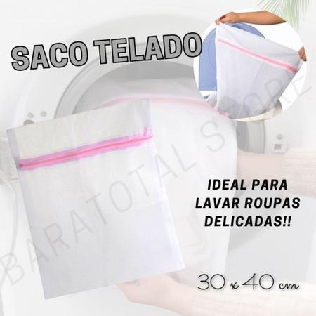 Imagem de Saco De Tela 30 X 40cm Lavagem Roupa Intima Delicada Renda Telado - Art House