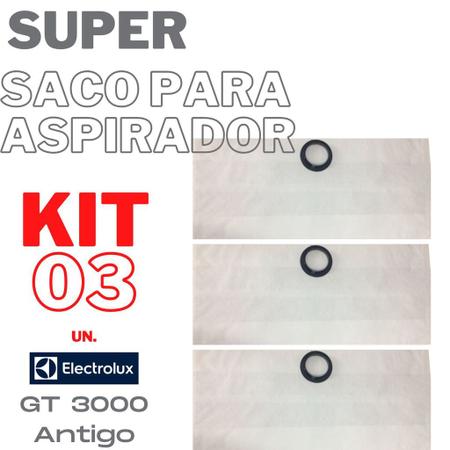 Imagem de Saco Descartável Aspirador Electrolux GT3000 Antigo c/03 un Refil com Bocal de encaixe 65mm