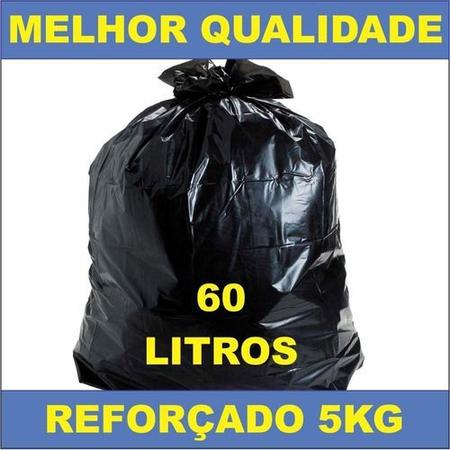 Imagem de Saco Lixo Preto 60 Litros Reforçado Pct Com 5 Kg +ou- 60 Un