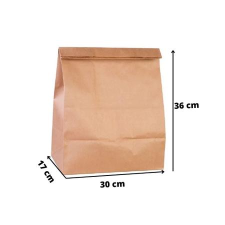 Imagem de Saco papel kraft liso delivery eg 25kg 101x50x70 c/50 unid chiara