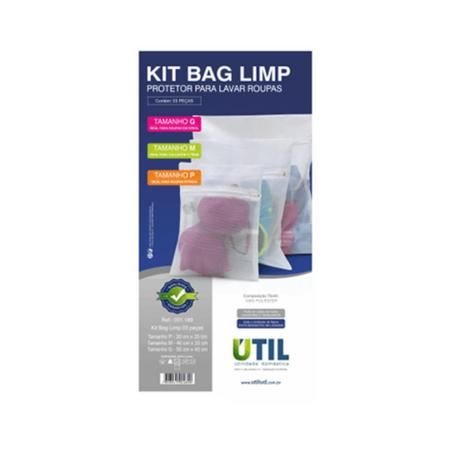 Imagem de Saco para Lavar Roupa com zíper - 3 KITS BAG LIMP 3 peças - Util UTL1189