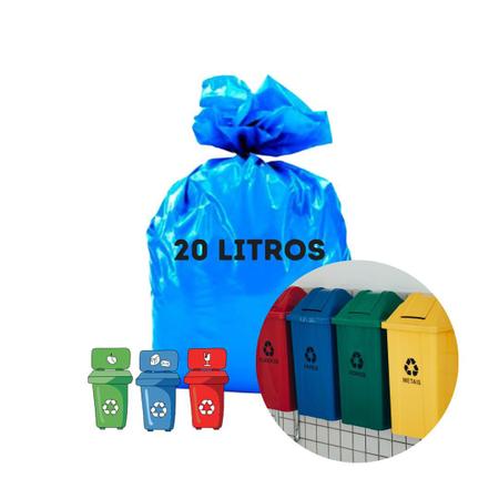 Imagem de Saco Para Lixo Azul 20 Litros Coleta Seletiva 80 unidades