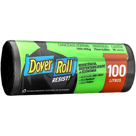 Imagem de Saco Para Lixo Resist! Preto 100L 10un - Dover Roll