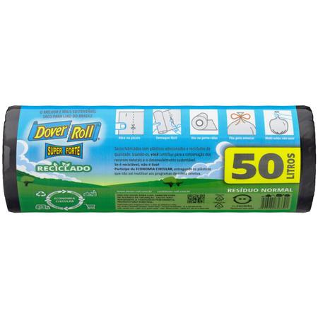 Imagem de Saco Para Lixo Super Forte Reciclado 50L 20un - Dover Roll