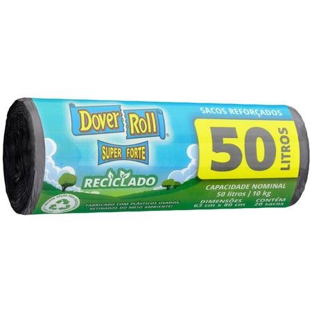 Imagem de Saco Para Lixo Super Forte Reciclado 50L 20un - Dover Roll