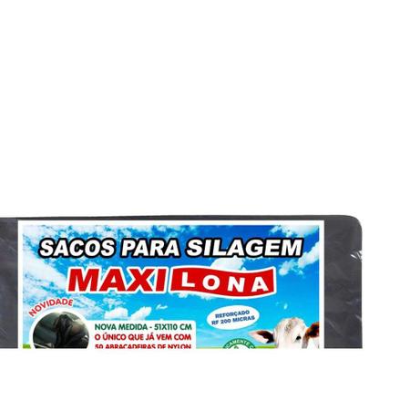 Imagem de Saco Para Silagem Maxilona Preto 51X110 Capacidade 40Kg 50Sacos