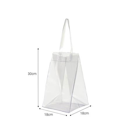 Imagem de Sacola de Gelo PVC Transparente Para 04 Garrafas Com Alça  - Wp