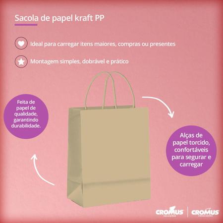 Imagem de Sacola de papel Kraft natural econômica para Presentes Lojas Lembrancinhas tamanho PP 16x12 cm 1 Un