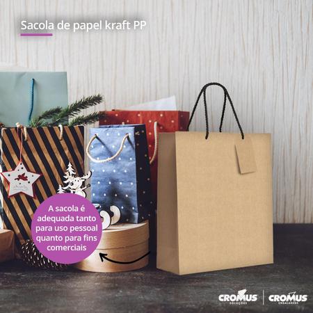 Imagem de Sacola de papel Kraft natural econômica para Presentes Lojas Lembrancinhas tamanho PP 16x12 cm 1 Un