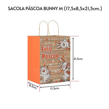 Imagem de Sacola kraft pascoa bunny m 17,5x8,5x21,5cm com 50 un.