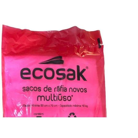 Imagem de Sacos De Rafia Novos Ecosak 50Cm X 70Cm 40Kg Pacote Com 5 Pecas Branco