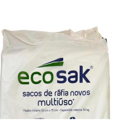 Imagem de Sacos De Rafia Novos Ecosak 50Cm X 75Cm - 50Kg - Pacote Com 5 Pecas Branco