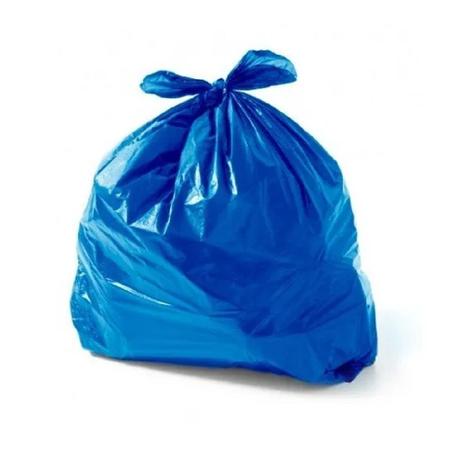 Imagem de Sacos p/ Lixo 50 Unidades Rolo Plástico Lixeira Azul Grande 50L Capacidade Descartável Reforçado