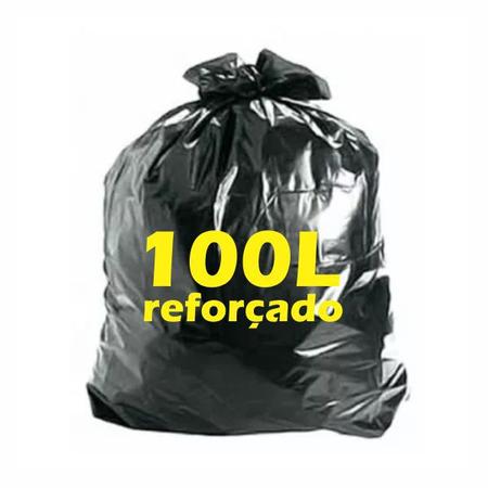 Imagem de Sacos para lixo preto 100L reforçado pacote com 100 unidades