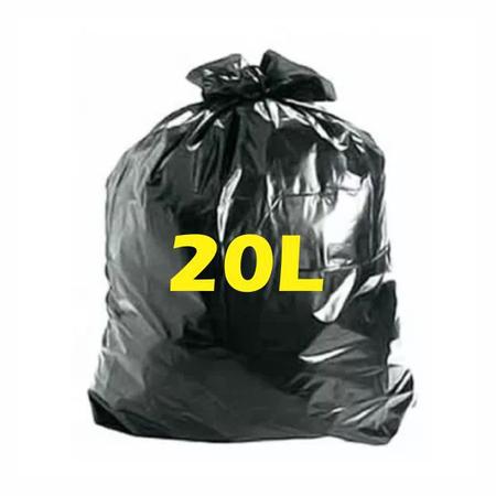 Imagem de Sacos para lixo preto 20L pacote com 100 unidades