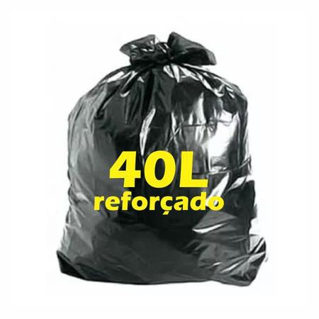 Imagem de Sacos para lixo preto 40L reforçado pacote com 5 unidades