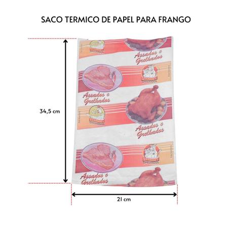 Imagem de Sacos Térmicos de Papel Delivery P/ Frango Costela Assados e Grelhados C/ 500 Un.