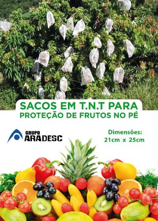 Imagem de Sacos Tnt P/proteção De Frutas No Pé 21x25cm Pcte Com 50 pçs  Fruta Protegida