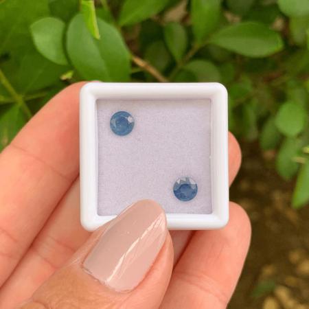 Imagem de Safira Azul Brilhante ø4,8mm Par 1,04ct