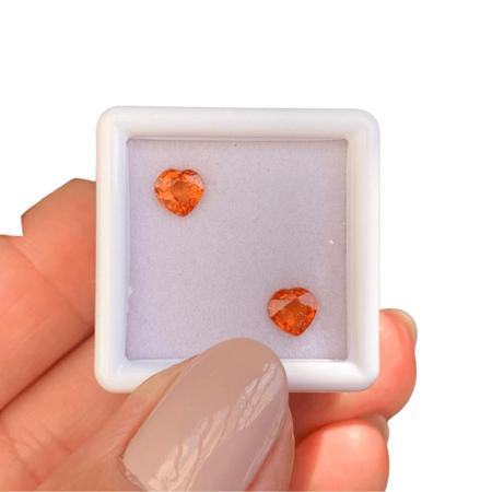 Imagem de Safira Laranja Coração Par 1,24ct